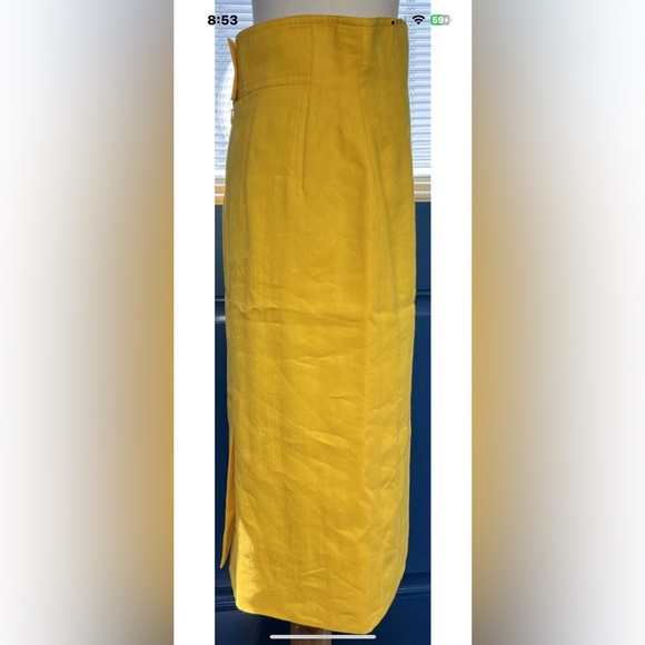 ESCADA By Margaretha Ley Womens Linen/Wool Blend Skirt Lined Rear Zip Sz 38 NWOT - Picture 3 of 10